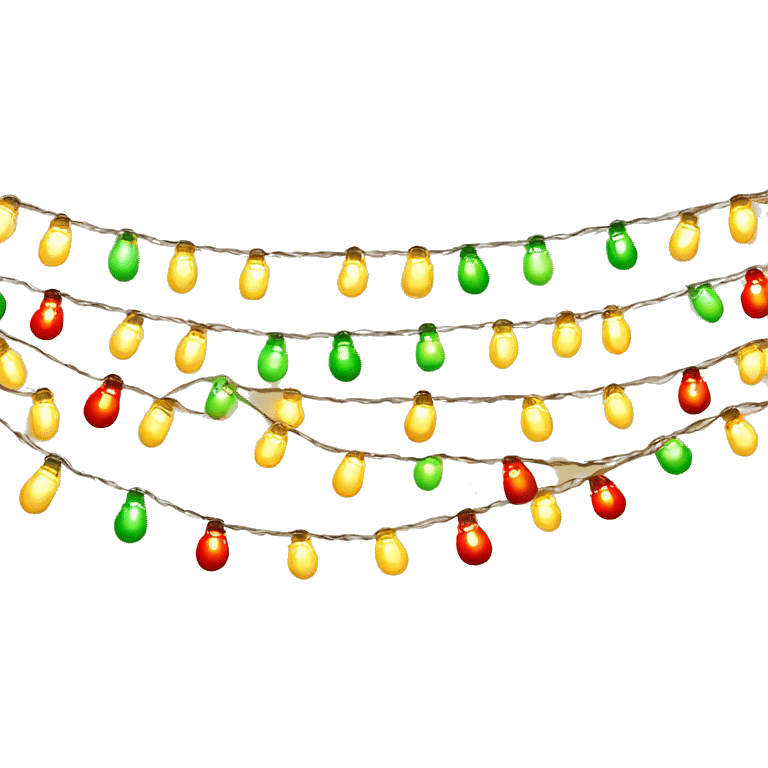 garlands with small bulbs emitting warm light. The light bulbs are multicolored (red, green, yellow) or in one golden tone. The garland should look bright and festive emoji