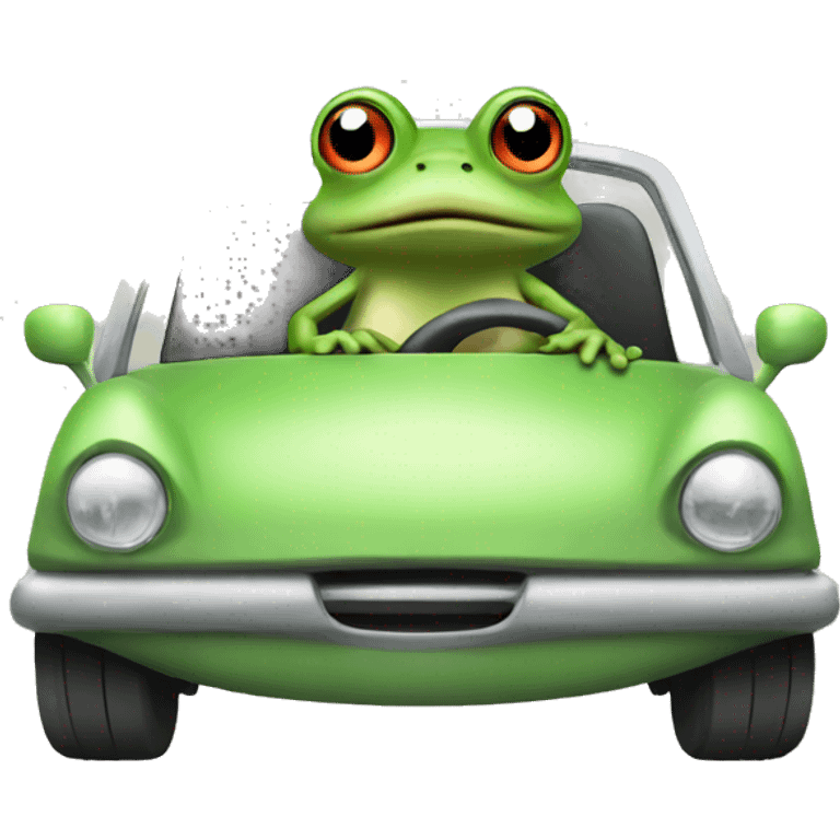 Frog driving  emoji