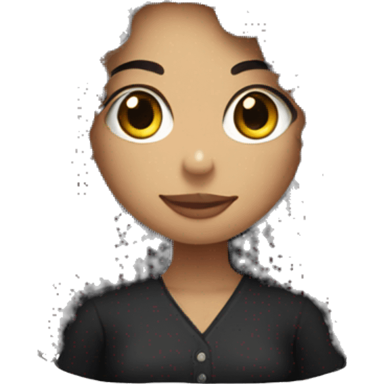 woman with long black curly hair holding one ball of yarn wearing black clothes emoji