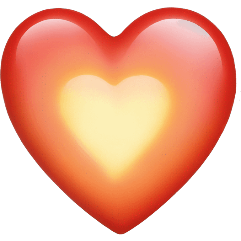 bleeding red heart shape glowing red-orange emoji