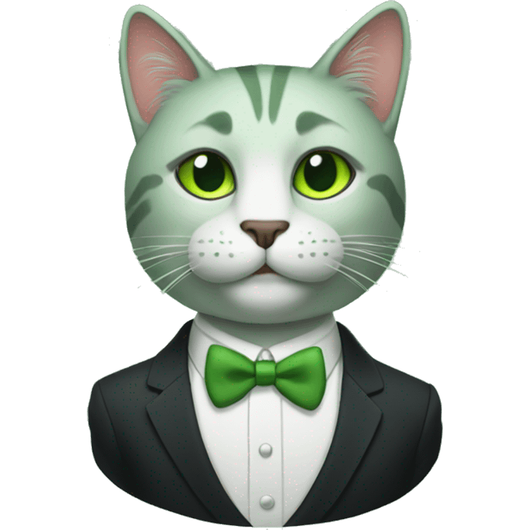 the green cat in a formal suit emoji