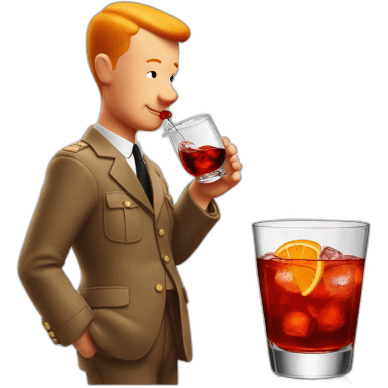 tintin drinking negroni emoji