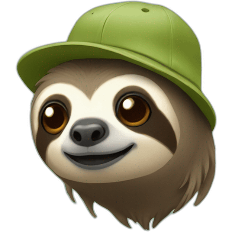 sloth with a helix cap emoji