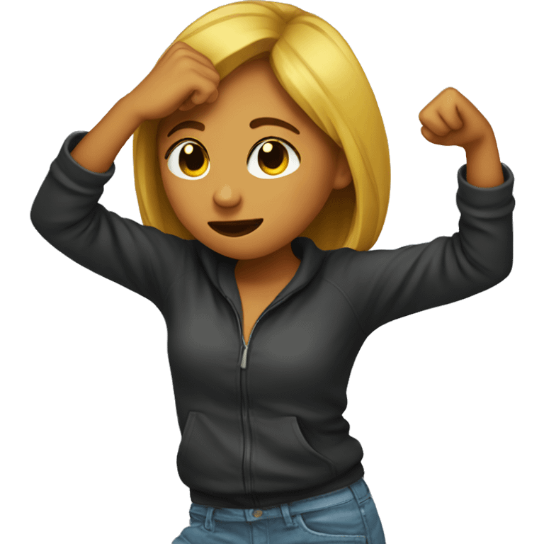 Girl dabbing emoji