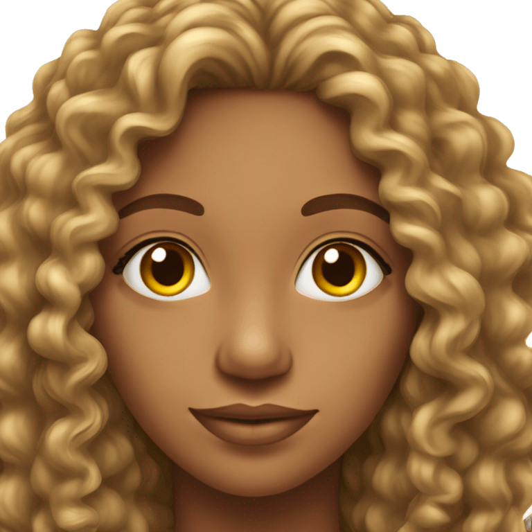 Realistic Brazilian young pretty women with a long curly hair  emoji