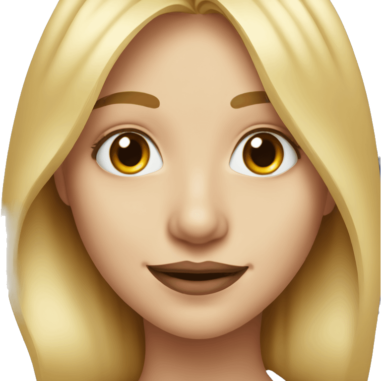 smiling blonde girl portrait with mole on upper lip emoji