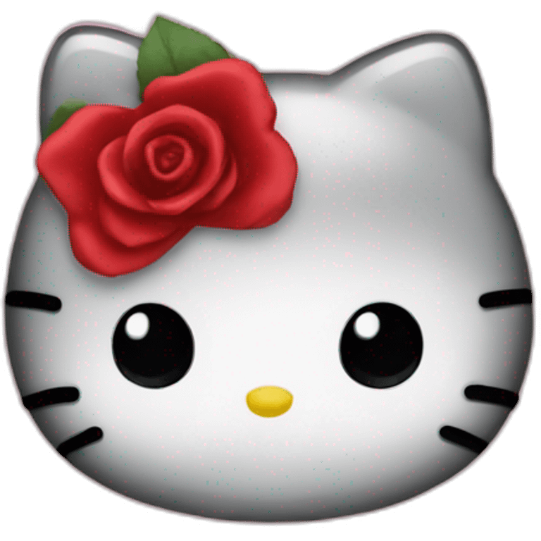 Hello kitty with a red rose emoji