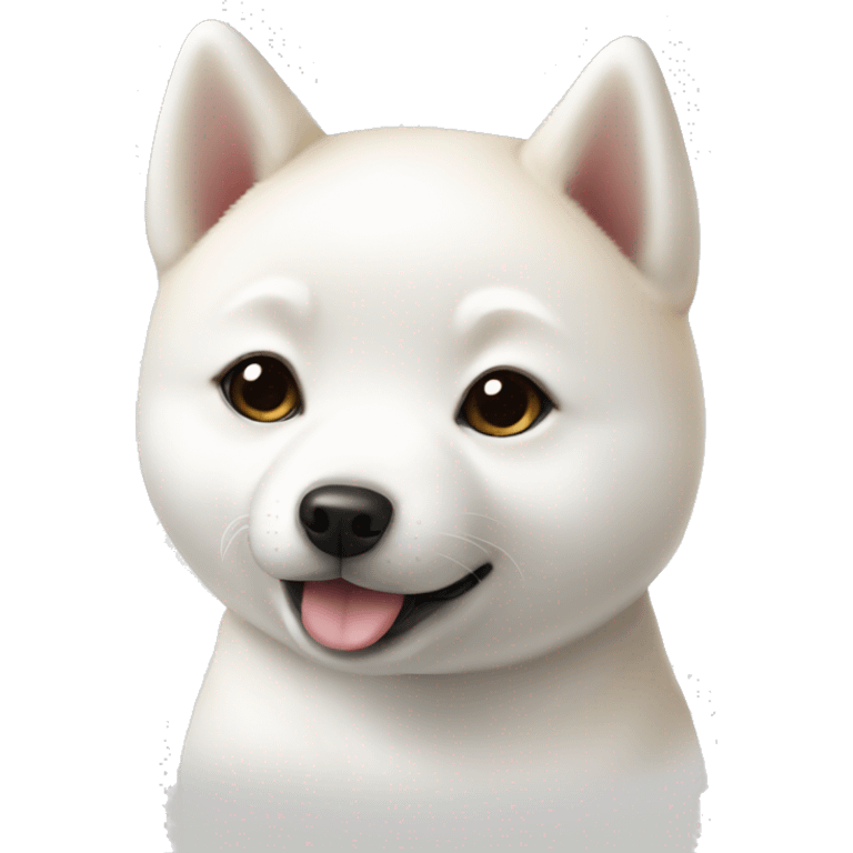 Cute baby white shiba emoji