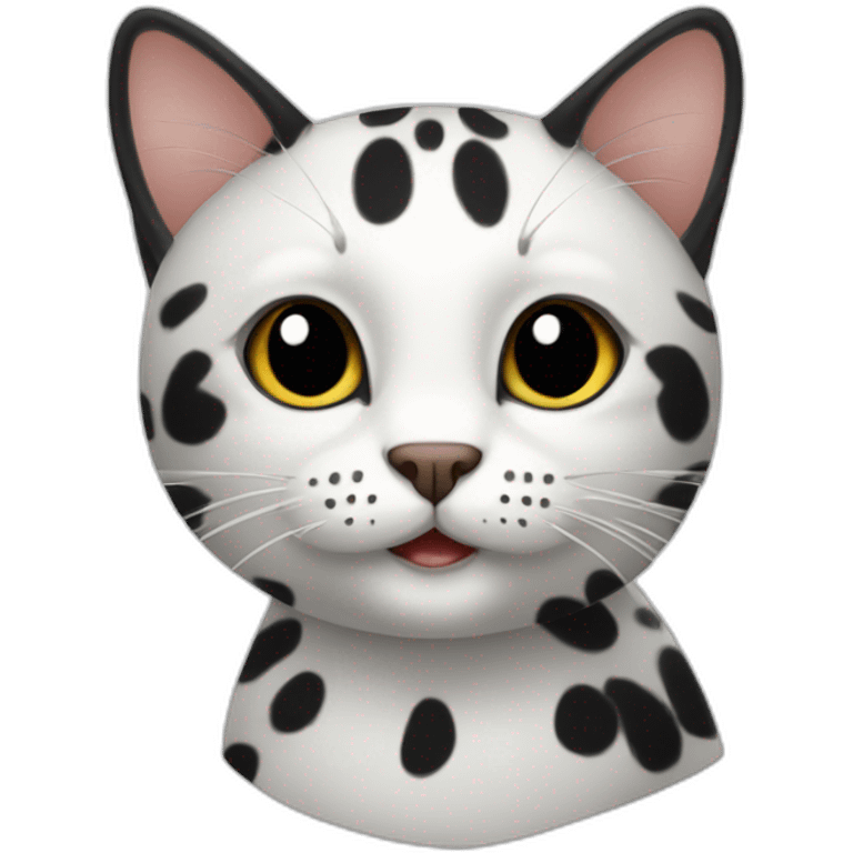 white black spotted cat emoji