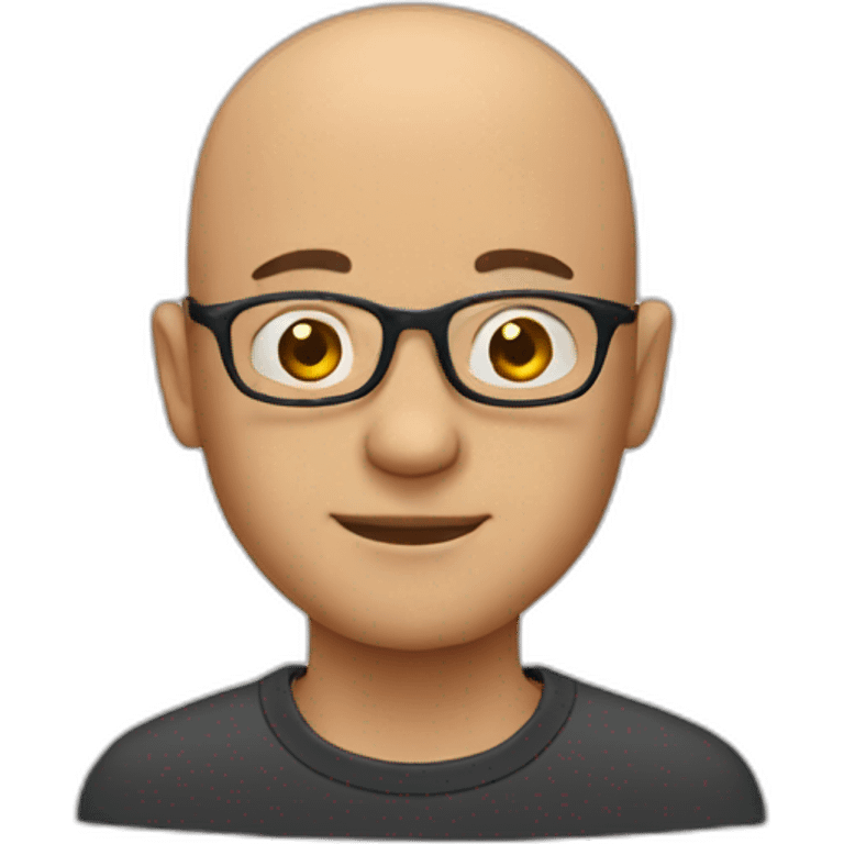 Bald man with glasses emoji