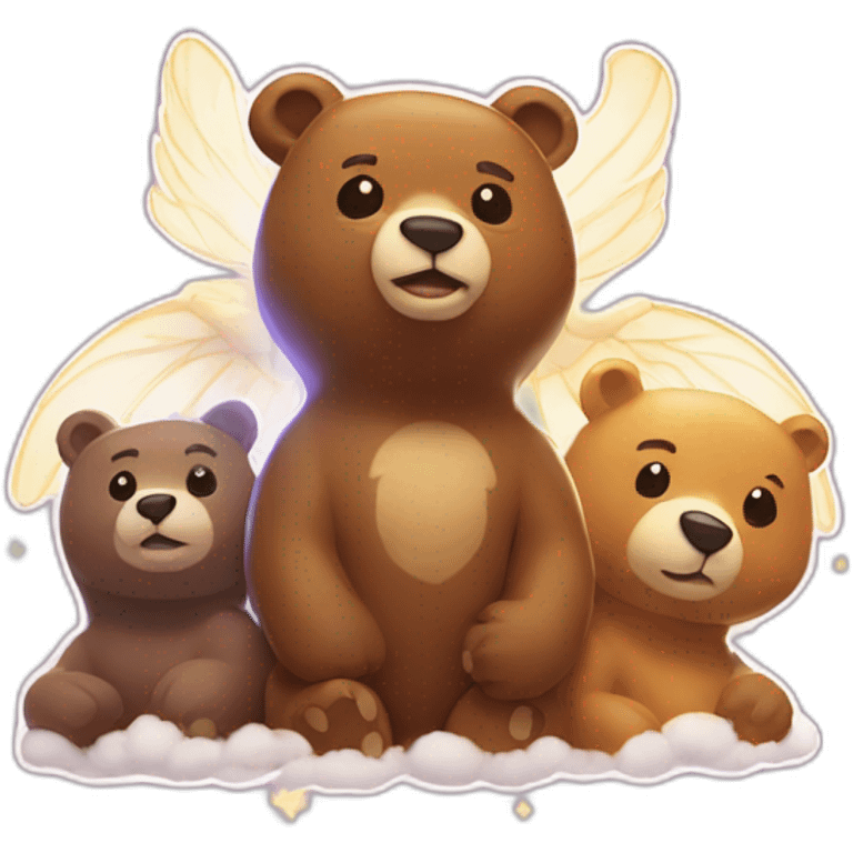 Heavenly Bear of power hanging out with his besties emoji