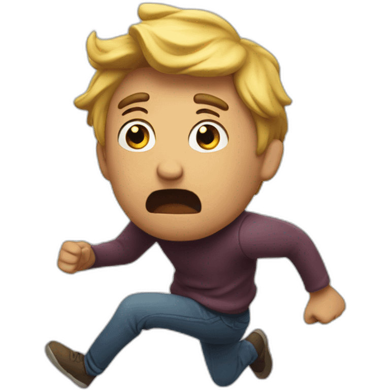 scared man running away emoji