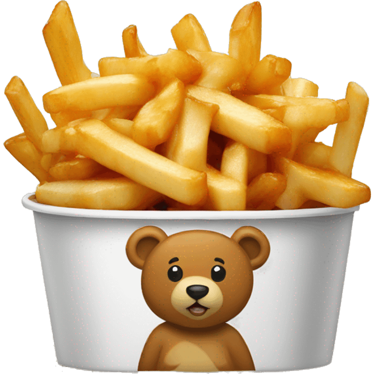 Poutine avec un ours emoji