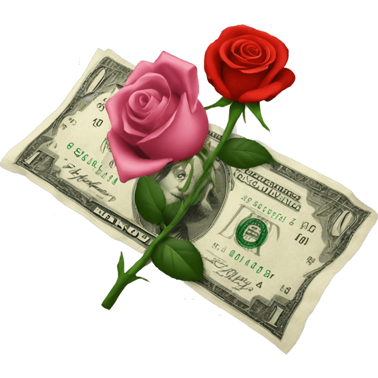 money and rose  emoji