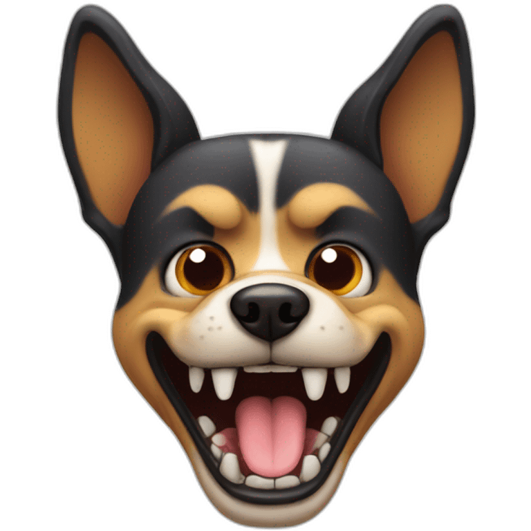 evil dog with sharp teeth emoji