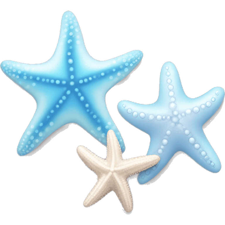 starfish shells one pastel blue and one a pearly white  emoji