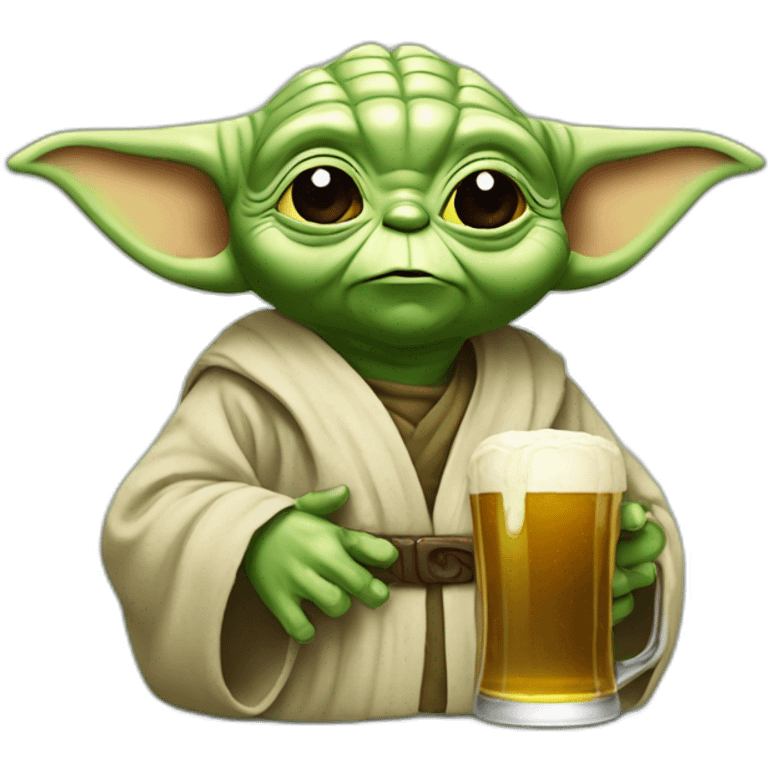 Yoda buvant une bière  emoji