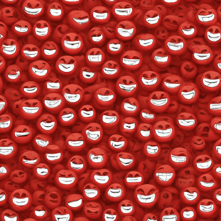 smiling cute red evil face round shaped emoji