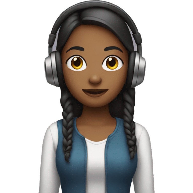 girl with headphones  emoji