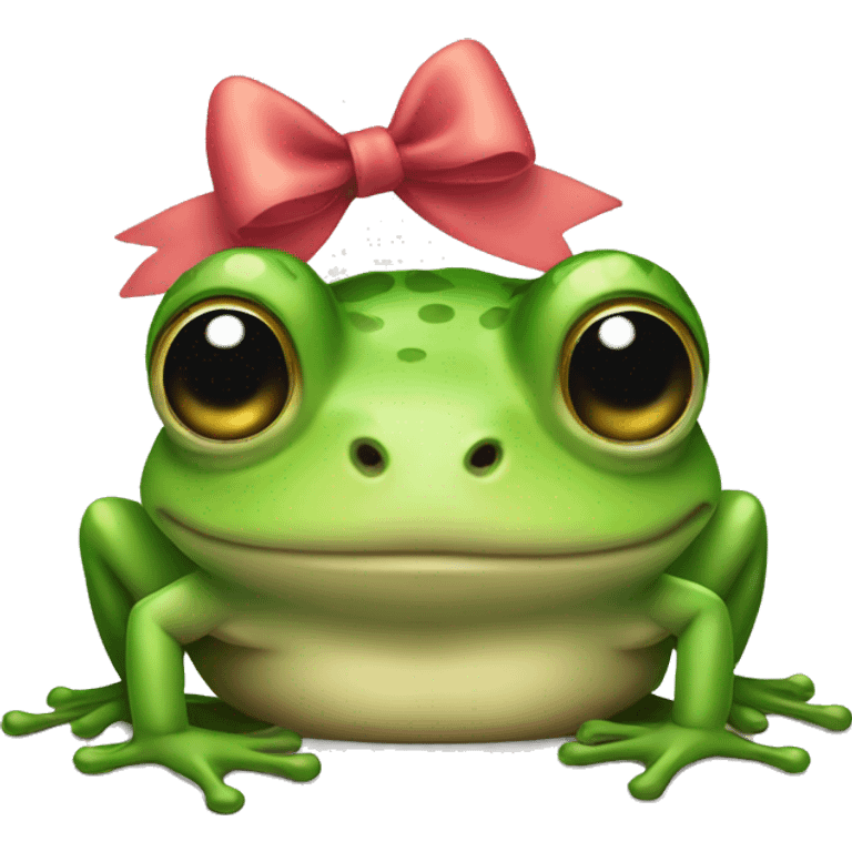 Frog with bow emoji