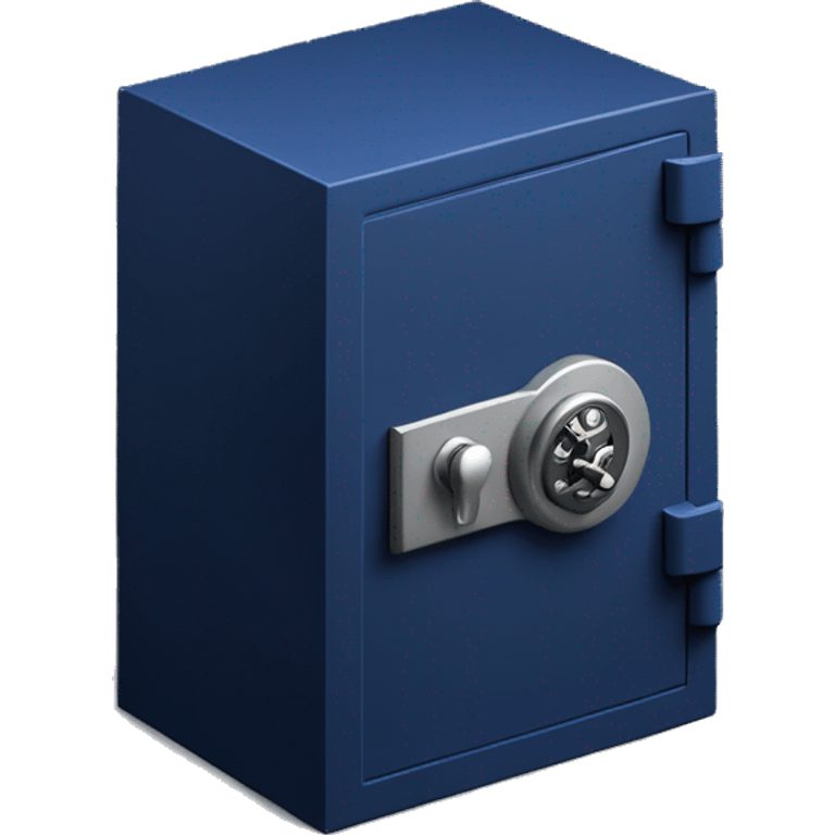 3d  isometric small safe in dark blue emoji