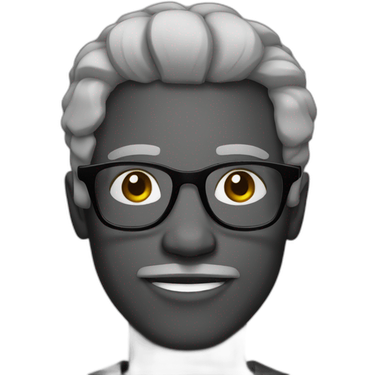 Black person with locks ans grey glasses emoji