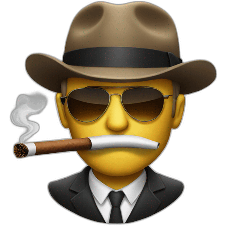 soccer ball smoking a cigar gangster emoji