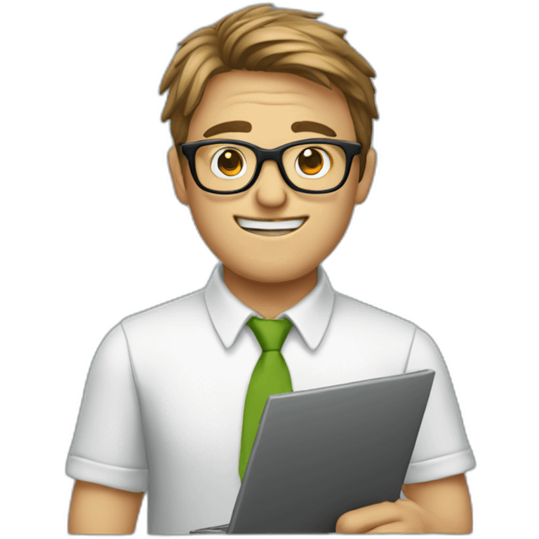 nerdy computer guy with glasses emoji