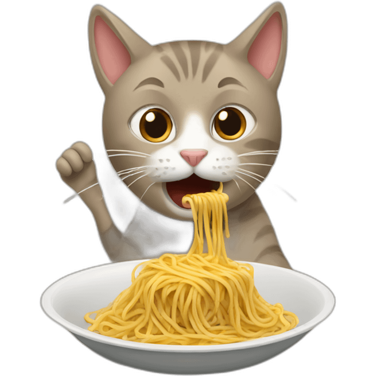 cat eating spaghetti emoji