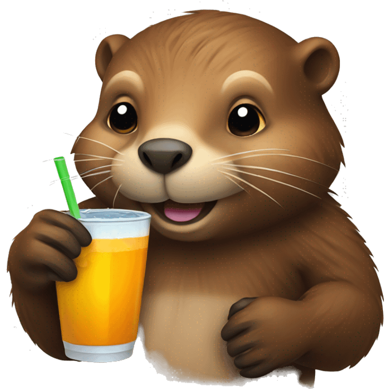 beaver with a beverage  emoji