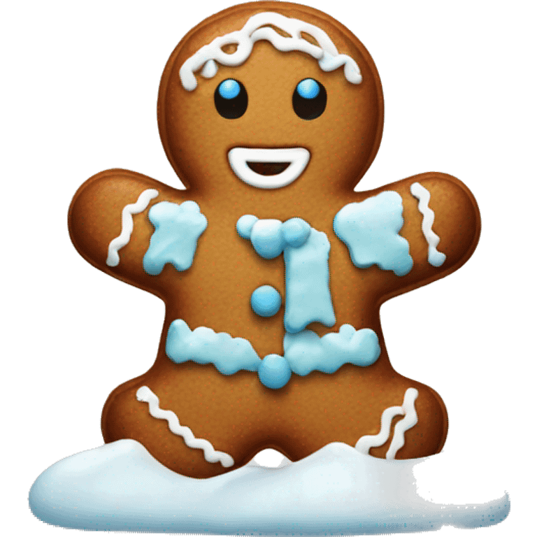 Gingerbread with snow emoji