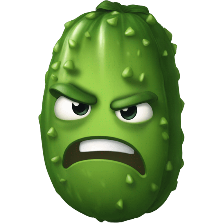 Angry pickle emoji