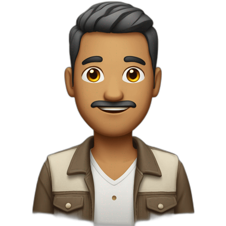 indian man with undercut hair style in casual dress emoji