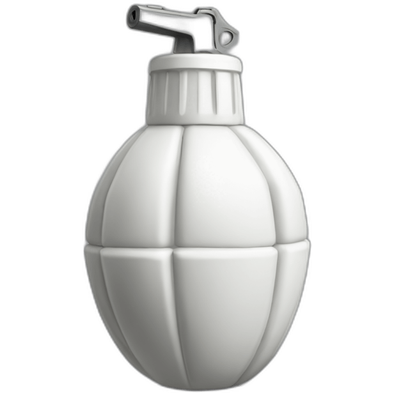 A realistic white grenade emoji