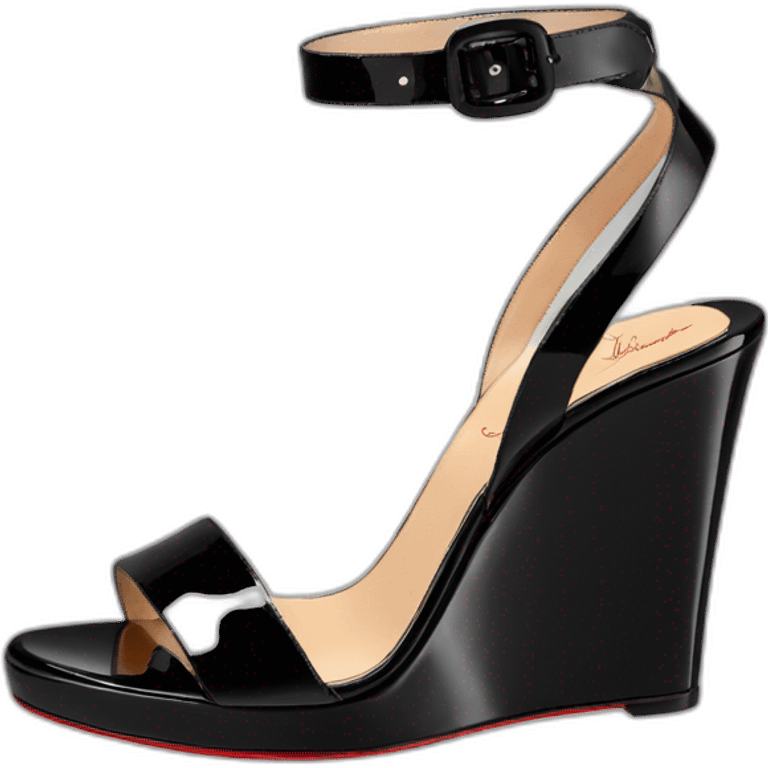 WEDGE heel LOUBOUTIN black PATENT emoji