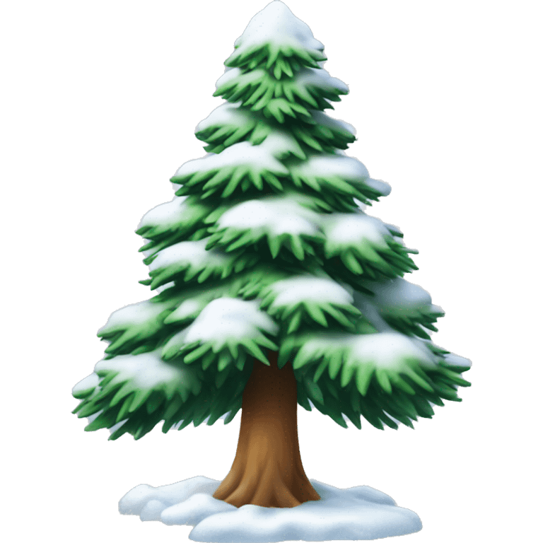 Pine tree covered in snow emoji