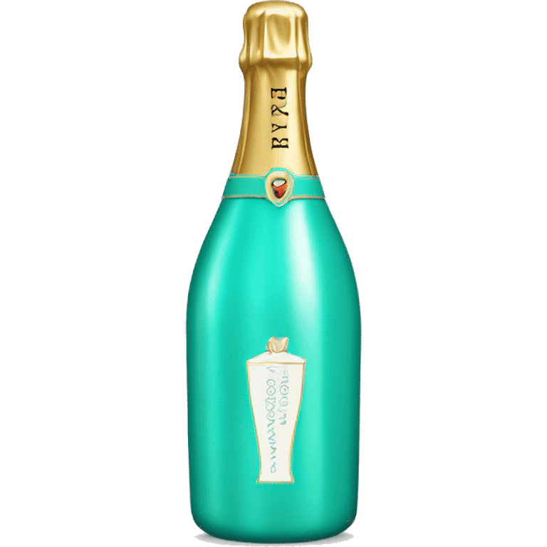 Tiffany blue bottle of champagne  emoji