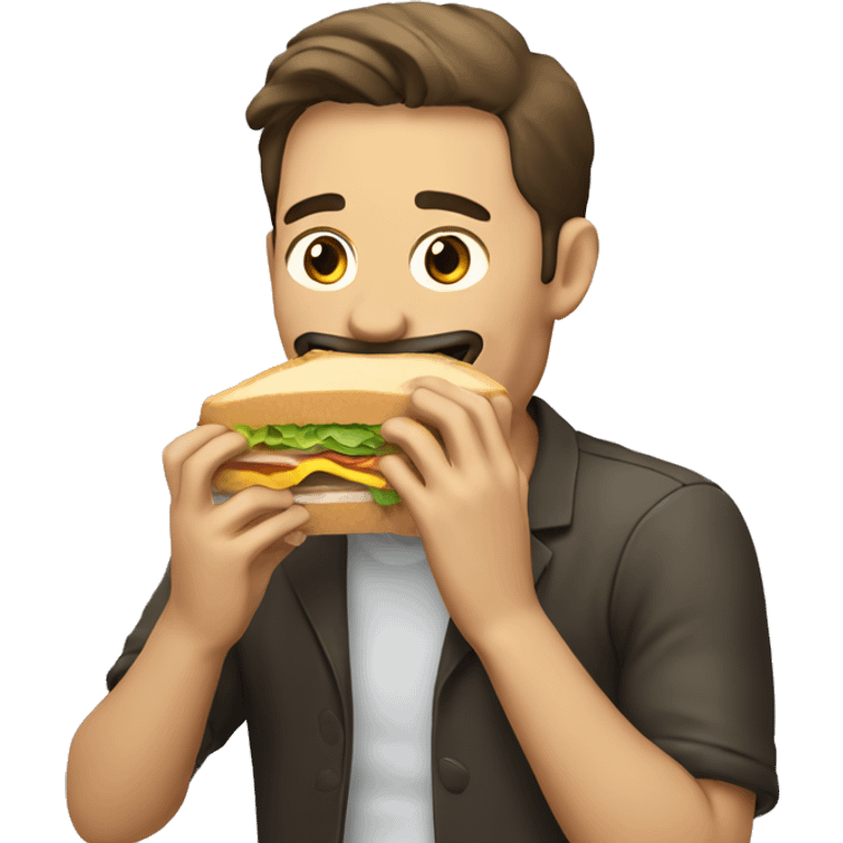 a man eating a sandwich emoji