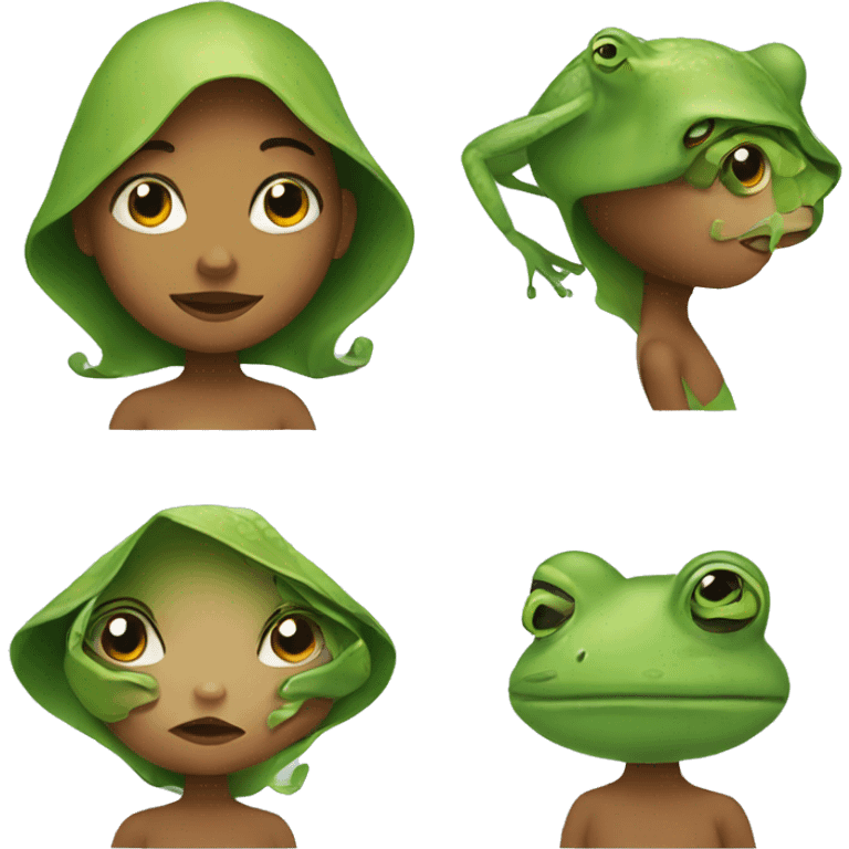 girl turned into a frog emoji