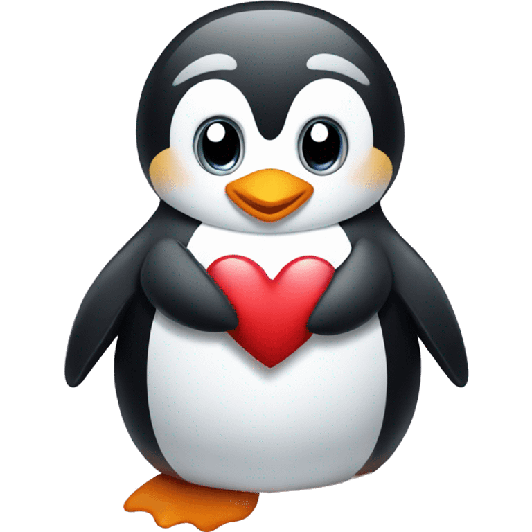 Penguin with heart emoji