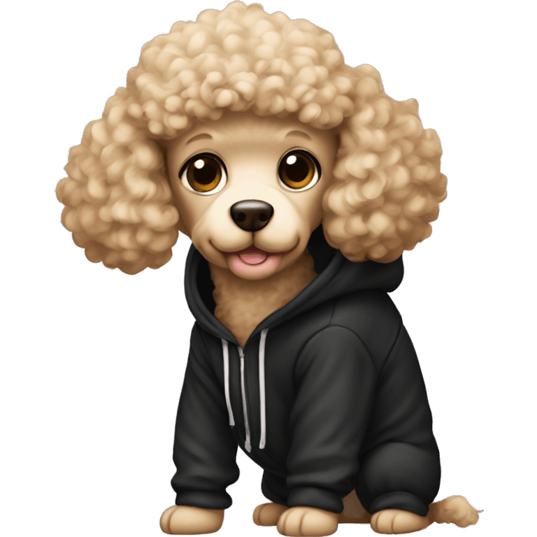 You poodle wearing a black hoodie  emoji