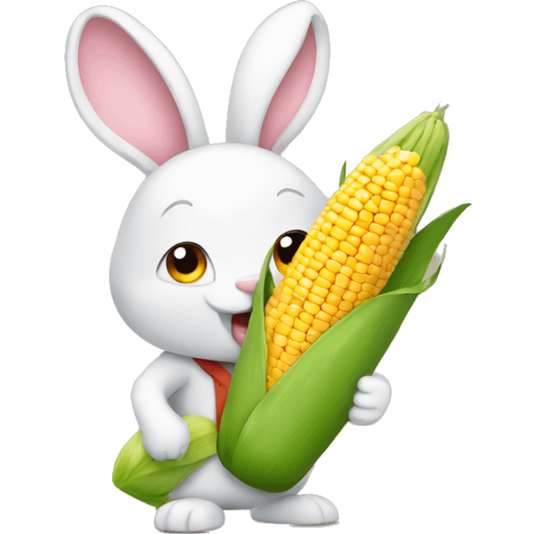  Bunny holding Earn corn  emoji