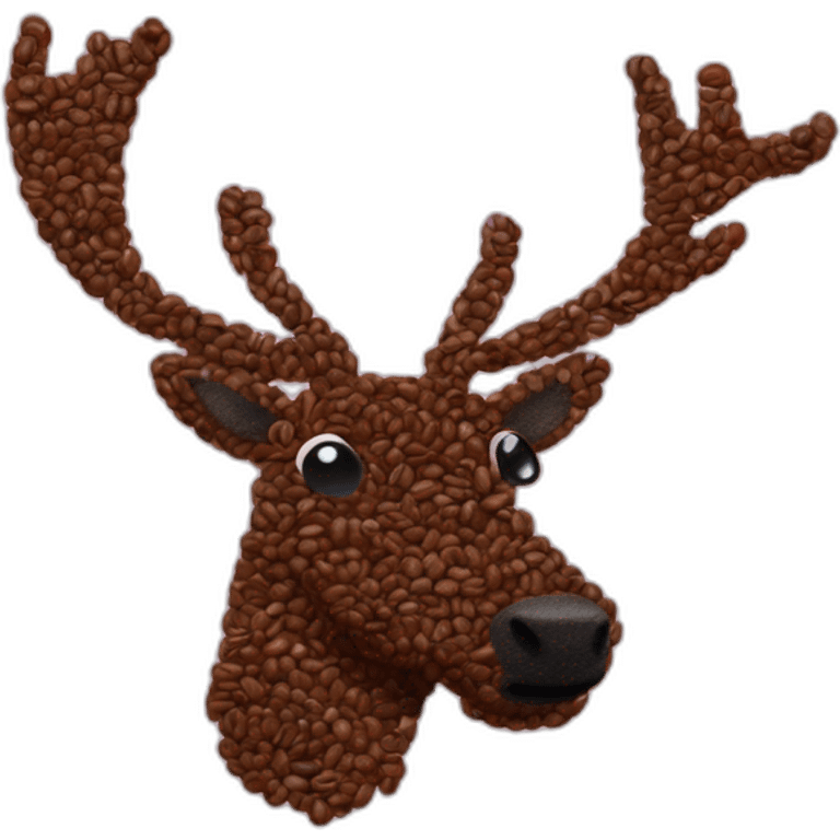 A caribou made of coffee beans emoji