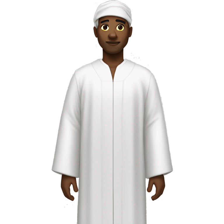 black man in white robe emoji