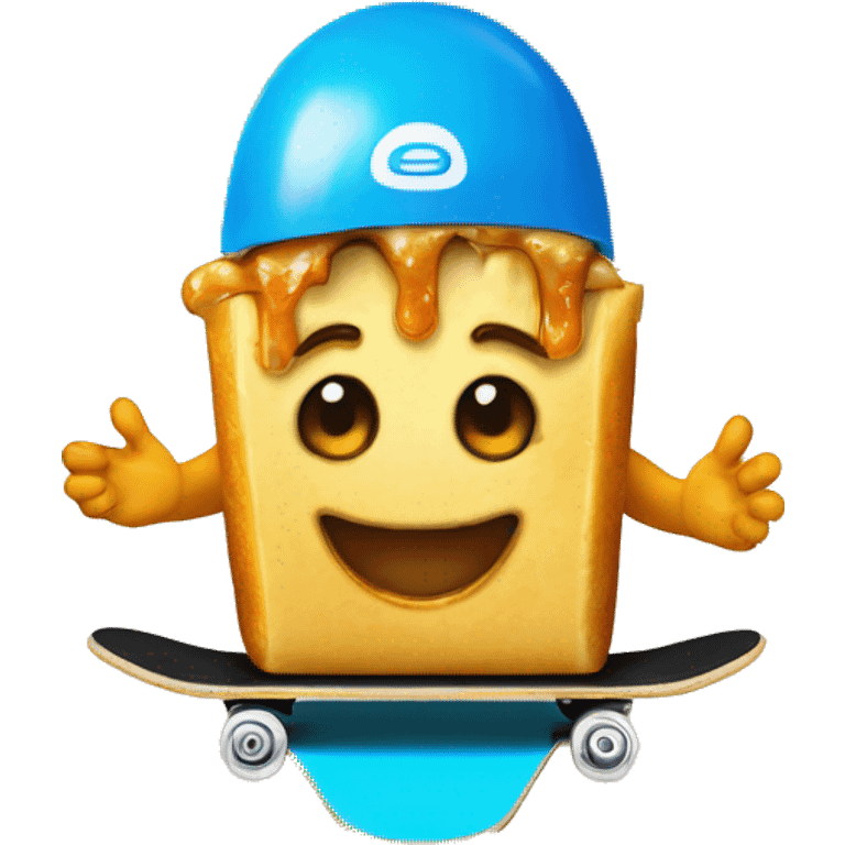 Poutine sur un skate board emoji