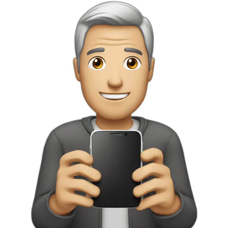 Smartphone with man emoji