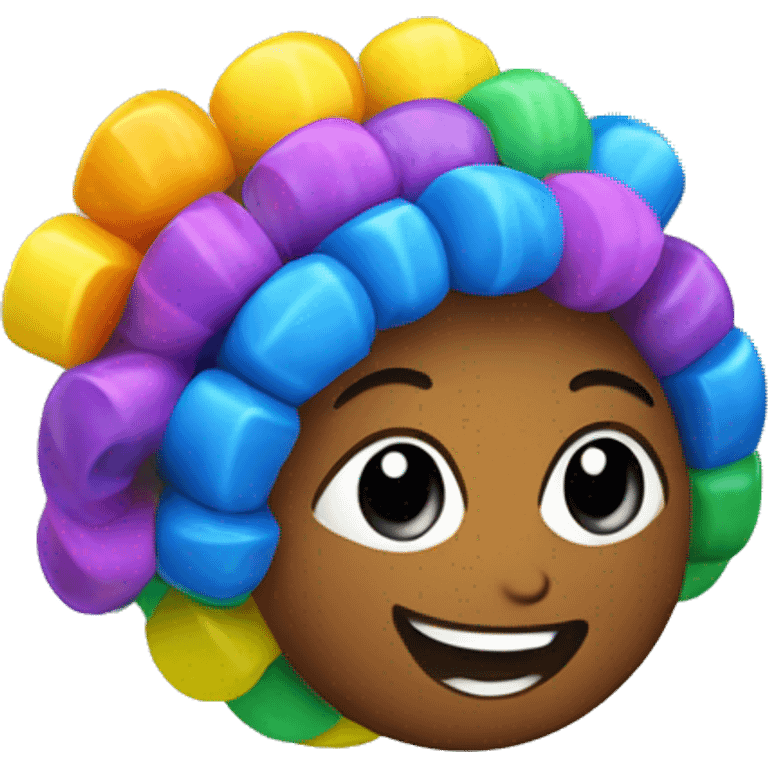 a plastic colorful Velcro Curlers emoji