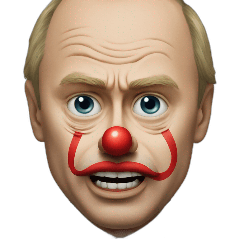 angry Putin as a clown emoji