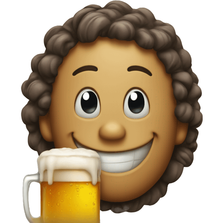 Emoji smiling face with beer emoji