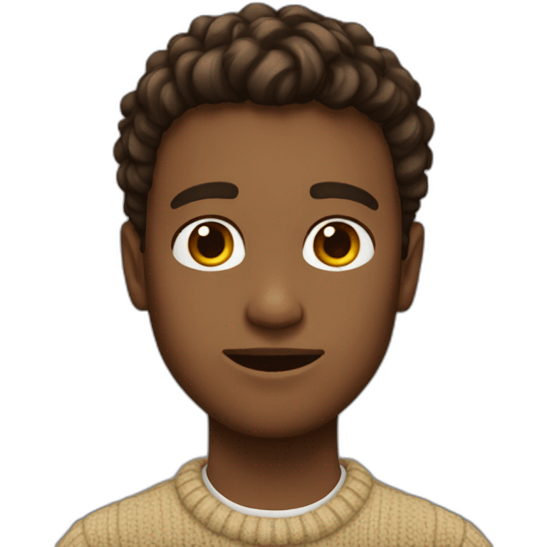 Guy with short sides brown wavy like hair and jumper emoji